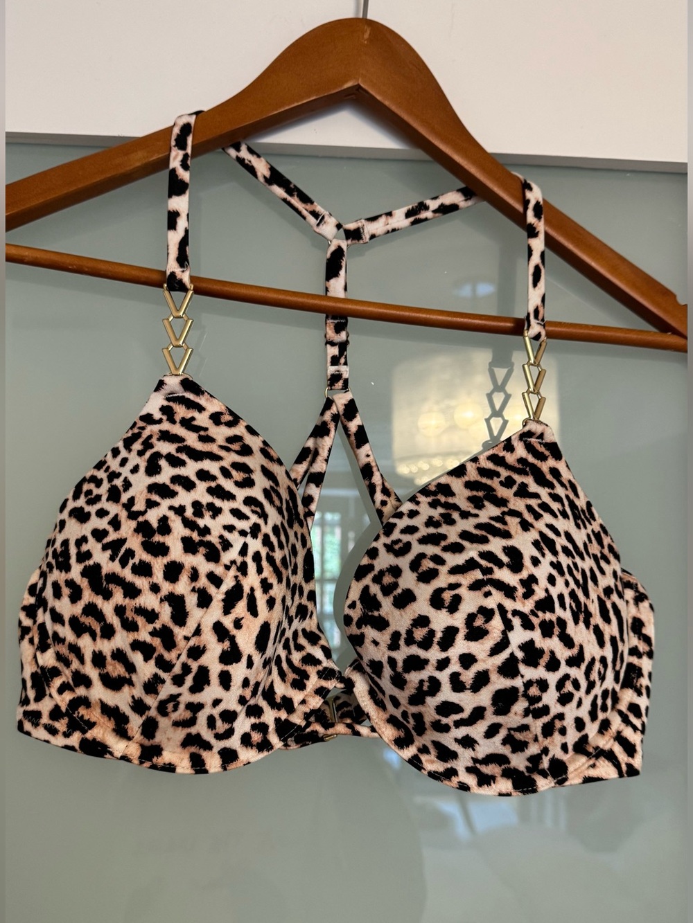 Victoria’s Secret Leopard Print Push-Up Bikini Top | 38C | NWOT